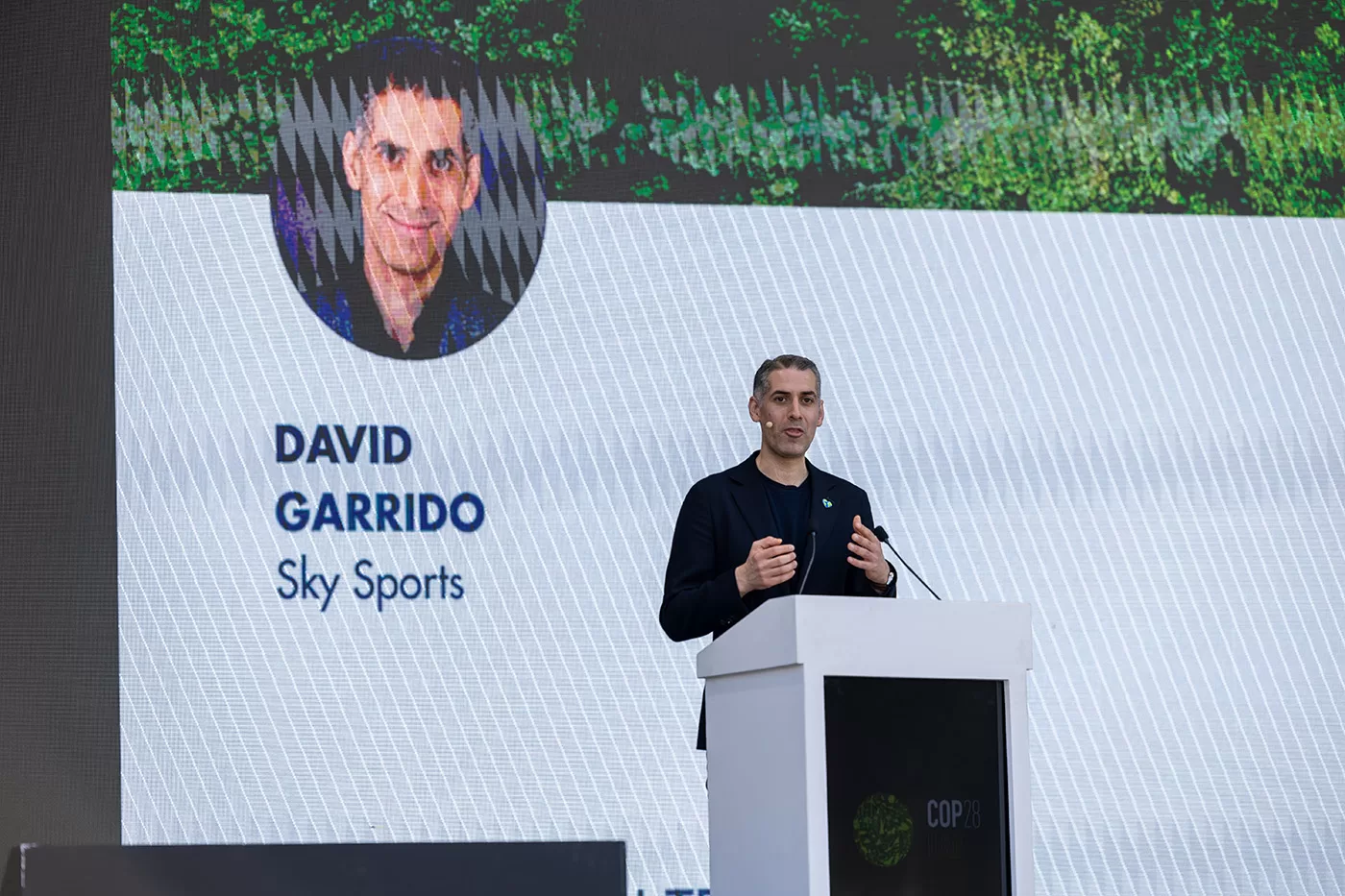 David Garrido from Sky Sports presenting