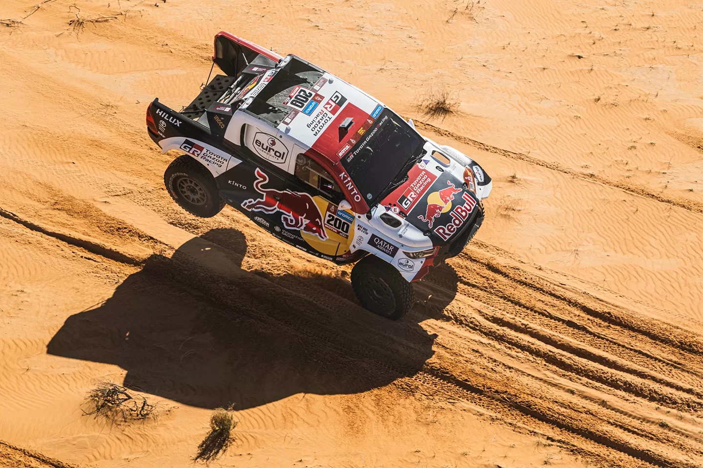 Vehicle landing on sand dunes