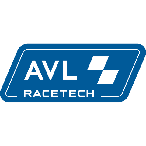 AVL Racetech logo - blue rhombus with two squares to create a flag