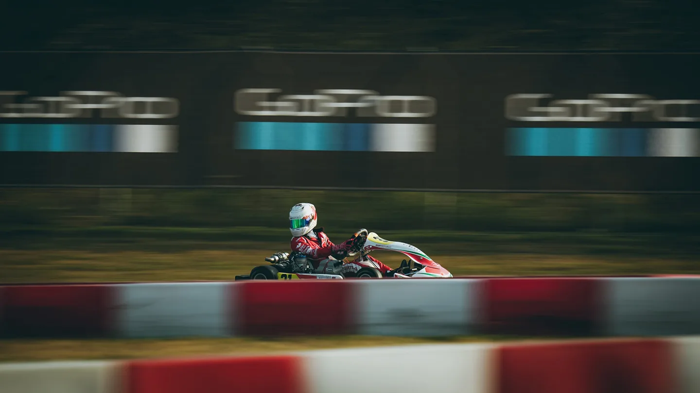 Kart going round a track